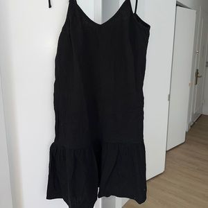 Monrow Gauze Sleeveless Easy Dress, Black (New with Tags)